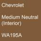 Preview: Chevrolet, Medium Neutral (Interior), WA195A.